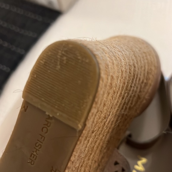 Marc Fisher HASINA platform wedge espadrilles in color called dark natural suede - Picture 5 of 7